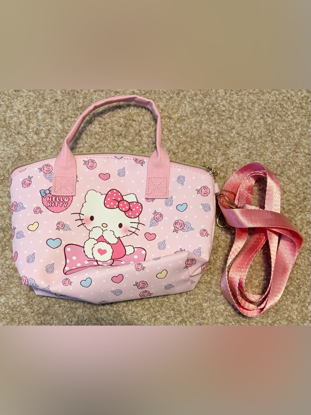 Hello Kitty Purse With Cross Post Strap New
